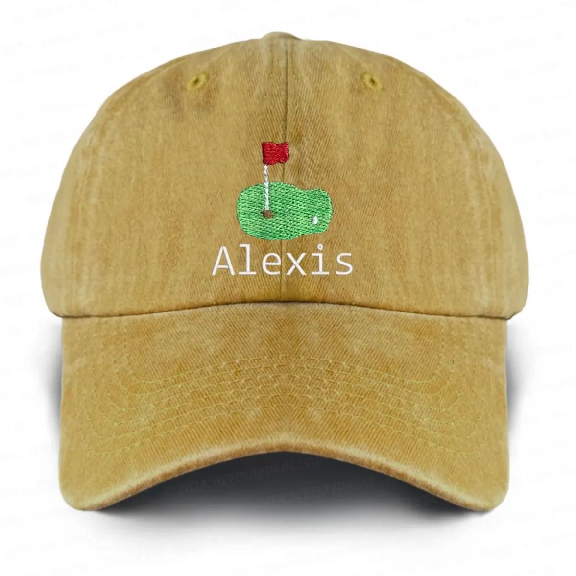 Personalized Name Embroidered Golf Washed Baseball Cap For Kids