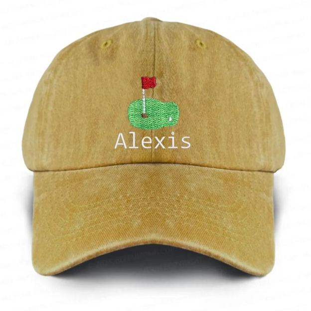 Personalized Name Embroidered Golf Washed Baseball Cap For Kids
