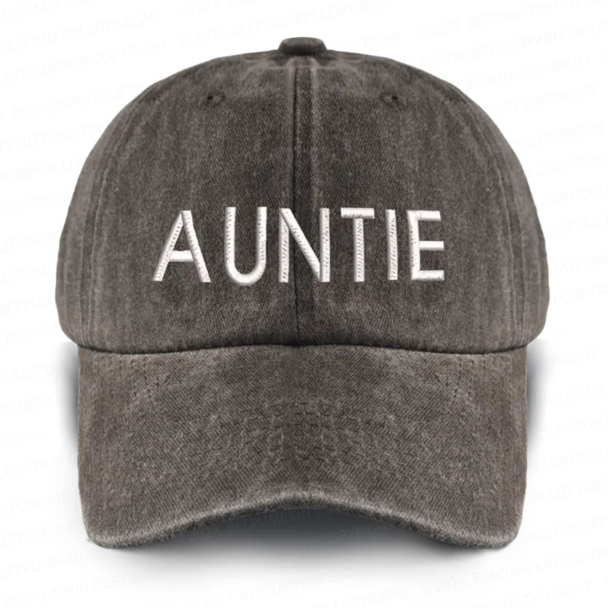 Vintage Washed AUNTIE Embroidered Baseball Cap
