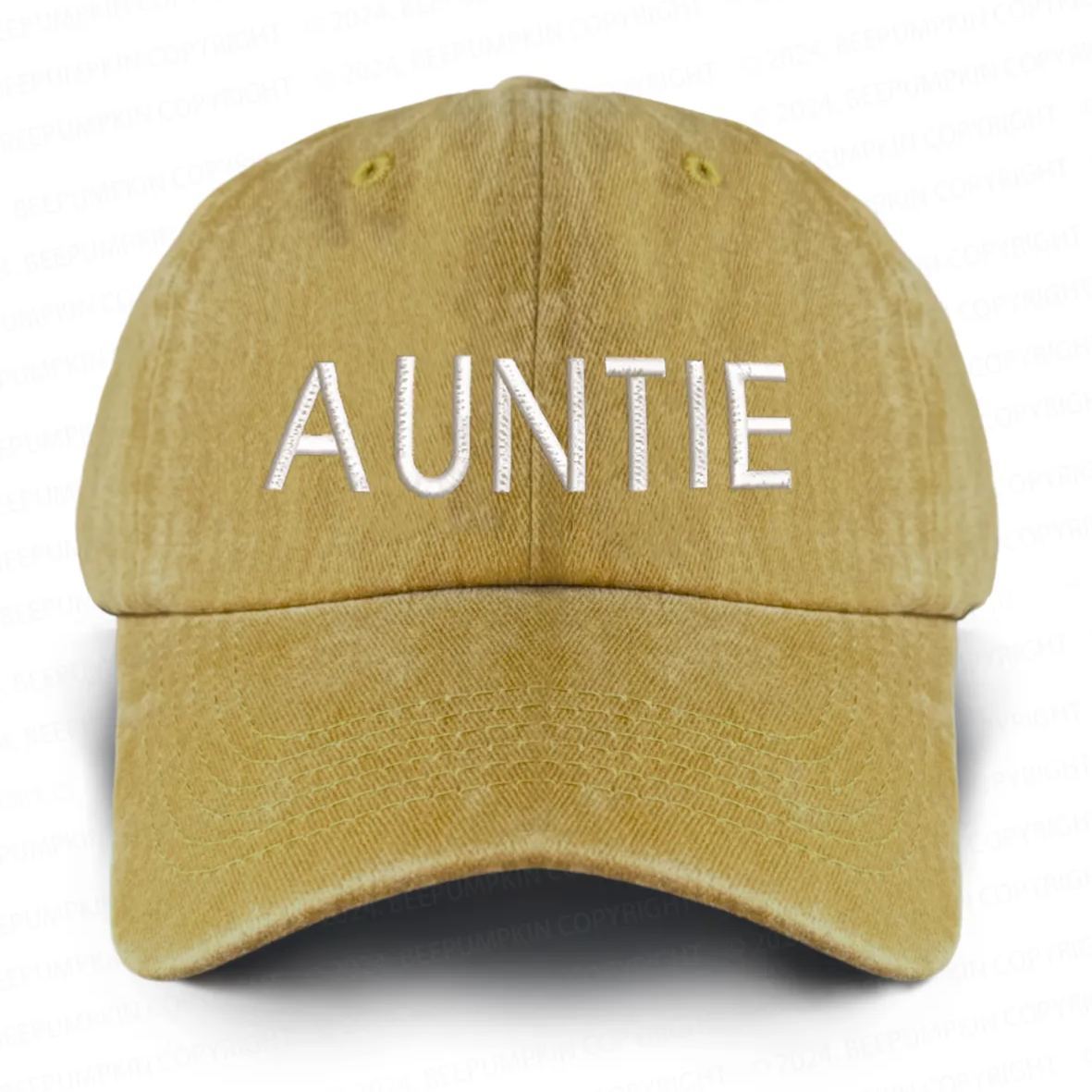 Vintage Washed AUNTIE Embroidered Baseball Cap