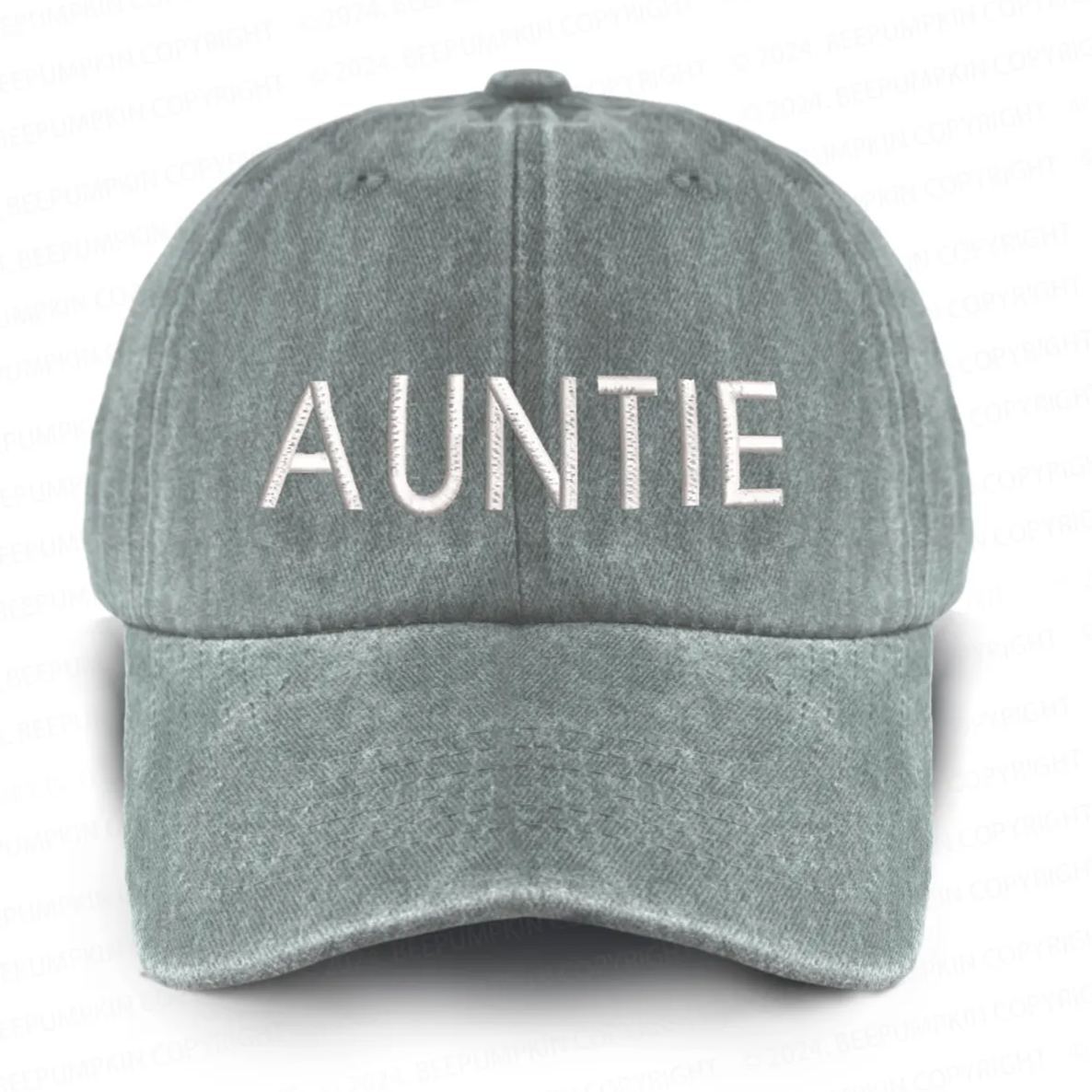 Vintage Washed AUNTIE Embroidered Baseball Cap