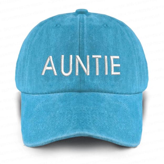 Vintage Washed AUNTIE Embroidered Baseball Cap
