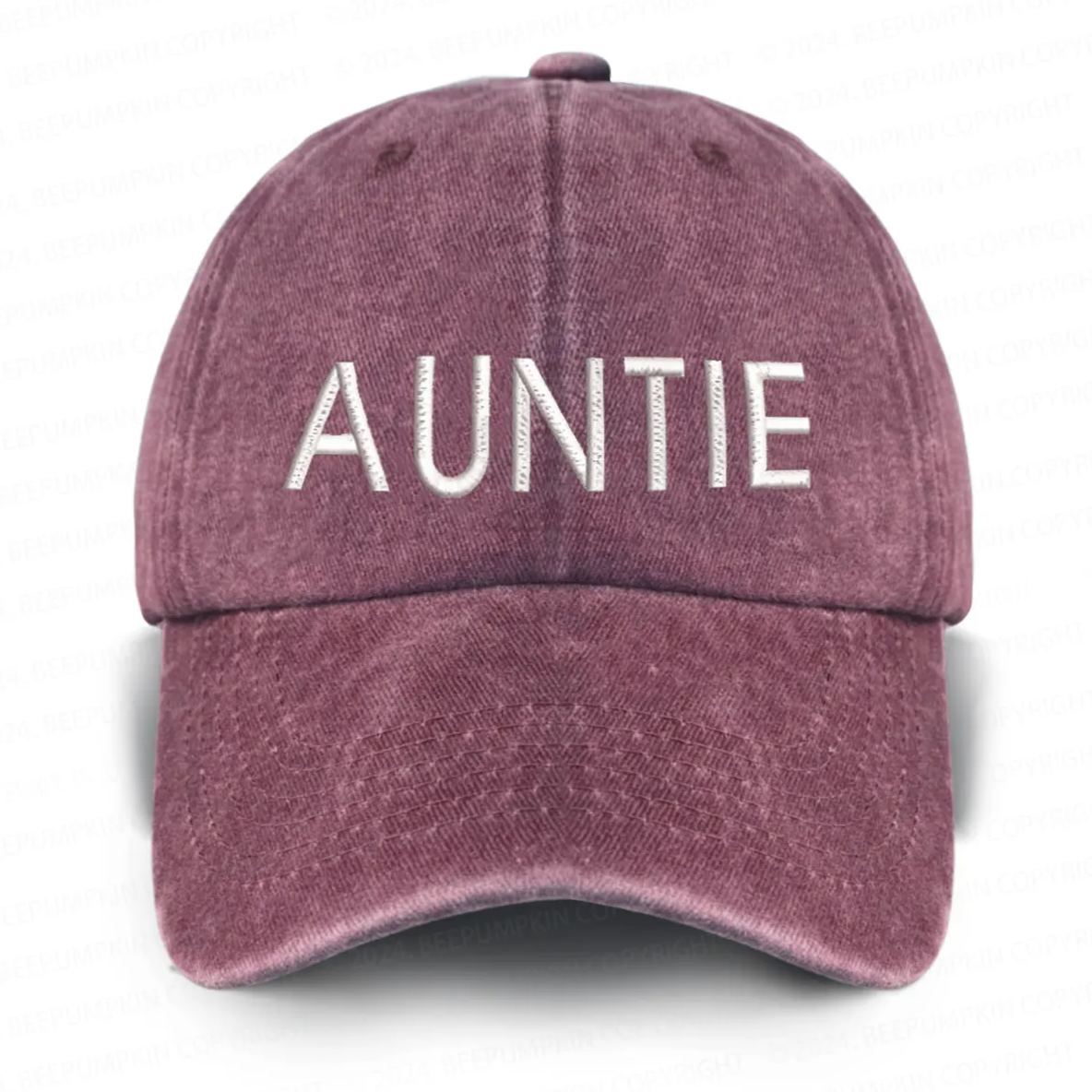 Vintage Washed AUNTIE Embroidered Baseball Cap