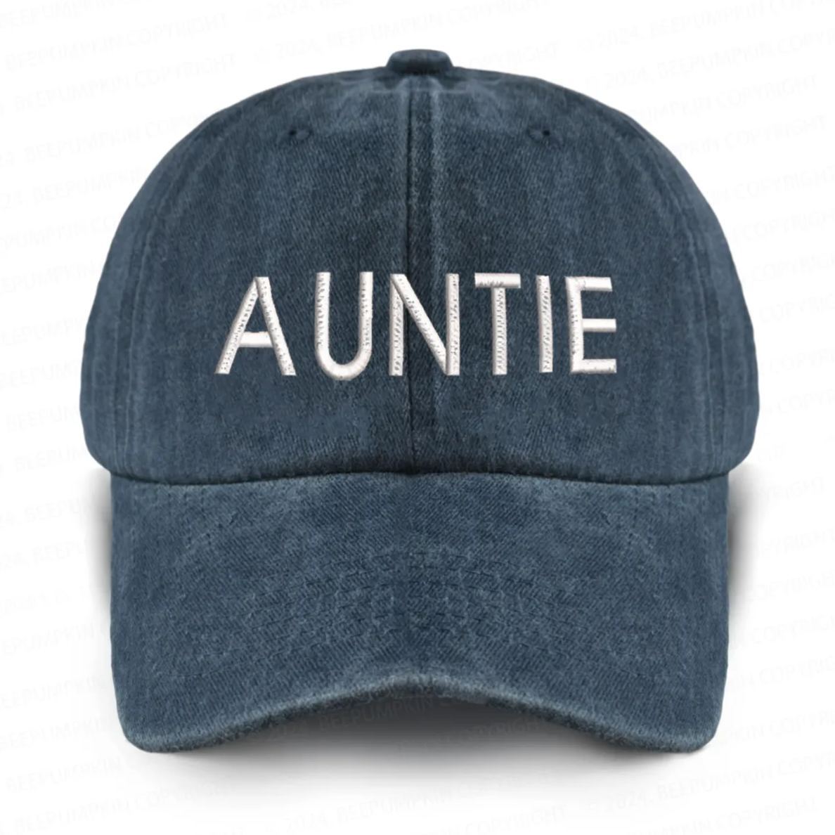 Vintage Washed AUNTIE Embroidered Baseball Cap