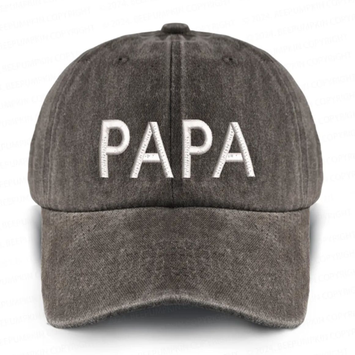 Vintage Washed Papa Embroidered Baseball Cap