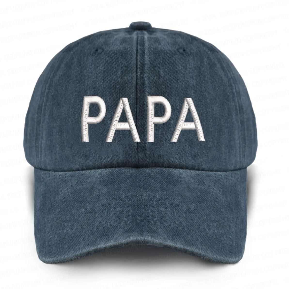 Vintage Washed Papa Embroidered Baseball Cap