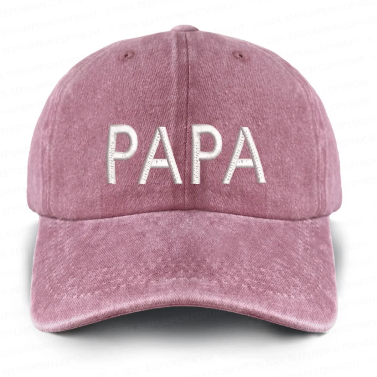 Vintage Washed Papa Embroidered Baseball Cap