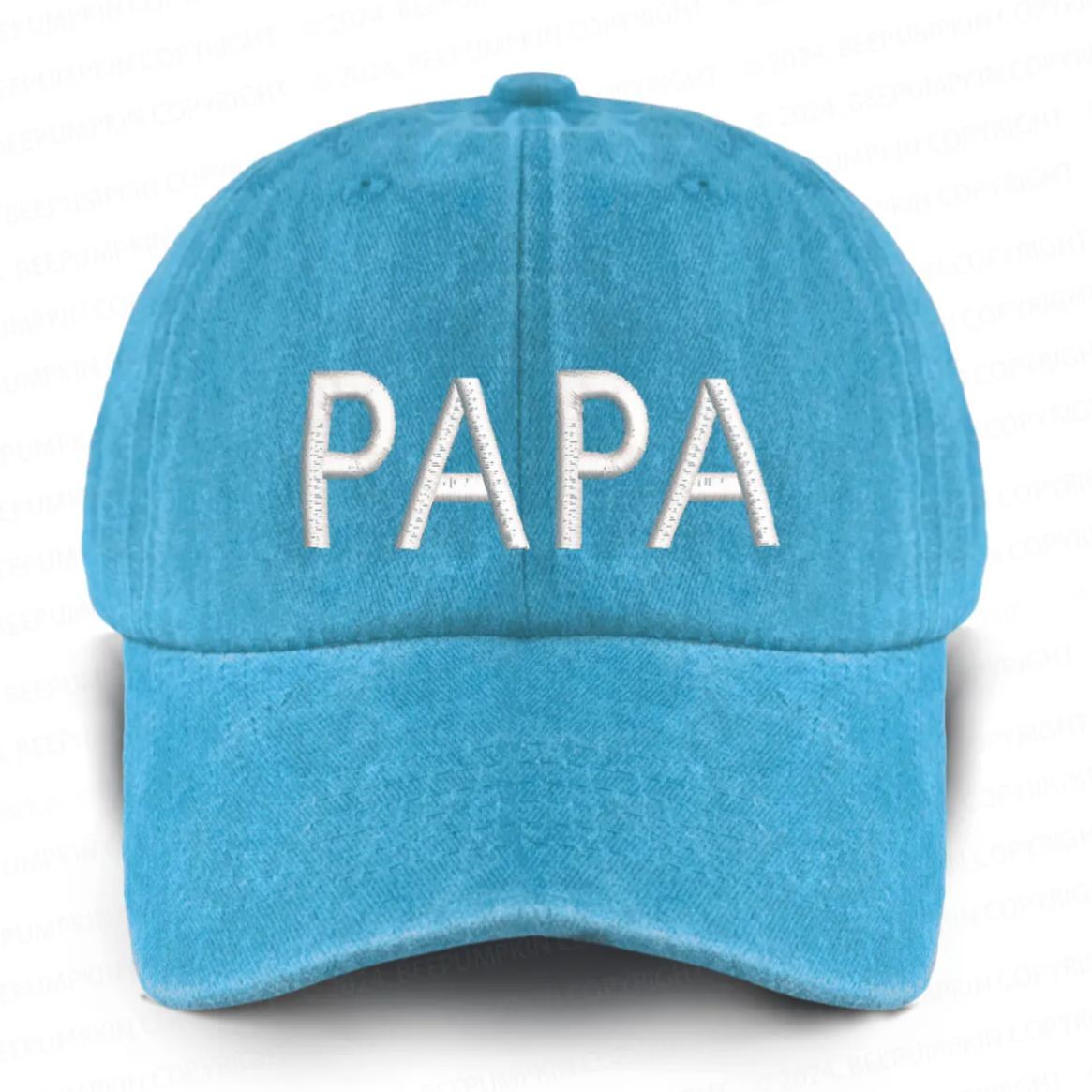 Vintage Washed Papa Embroidered Baseball Cap