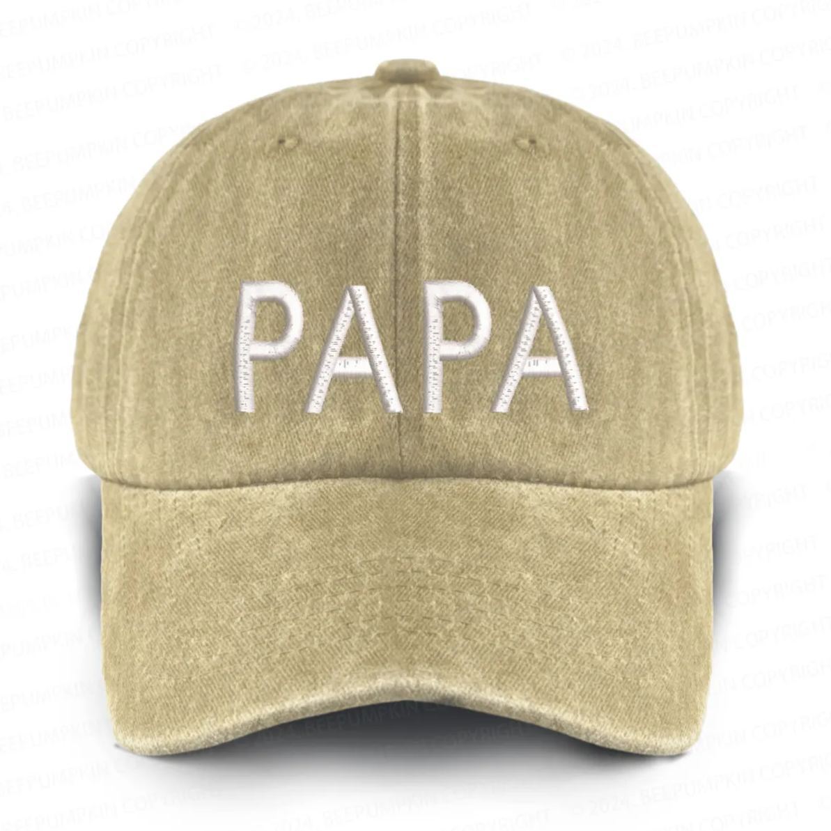 Vintage Washed Papa Embroidered Baseball Cap