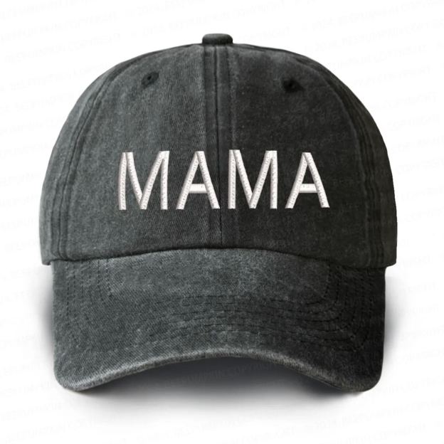 Vintage Washed Mama Embroidered Baseball Cap
