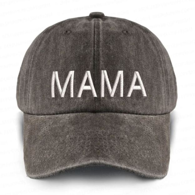 Vintage Washed Mama Embroidered Baseball Cap
