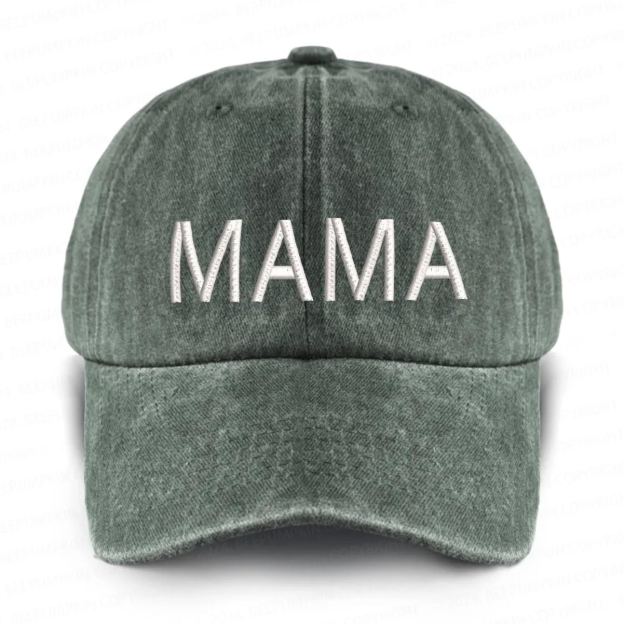 Vintage Washed Mama Embroidered Baseball Cap