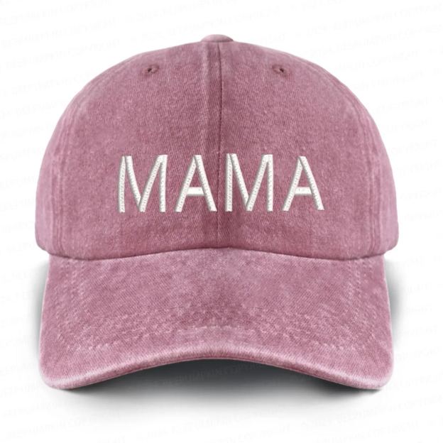 Vintage Washed Mama Embroidered Baseball Cap