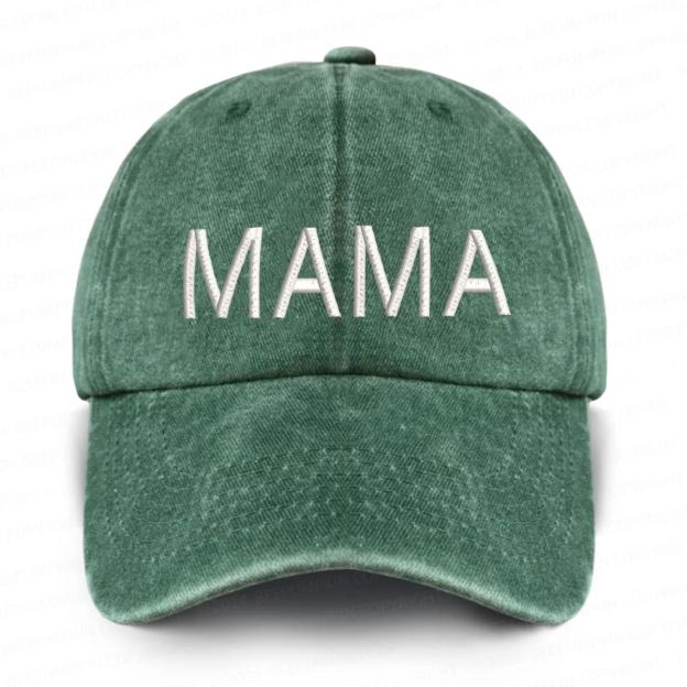 Vintage Washed Mama Embroidered Baseball Cap
