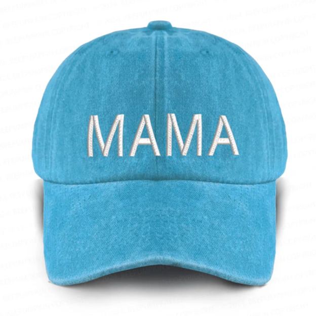 Vintage Washed Mama Embroidered Baseball Cap