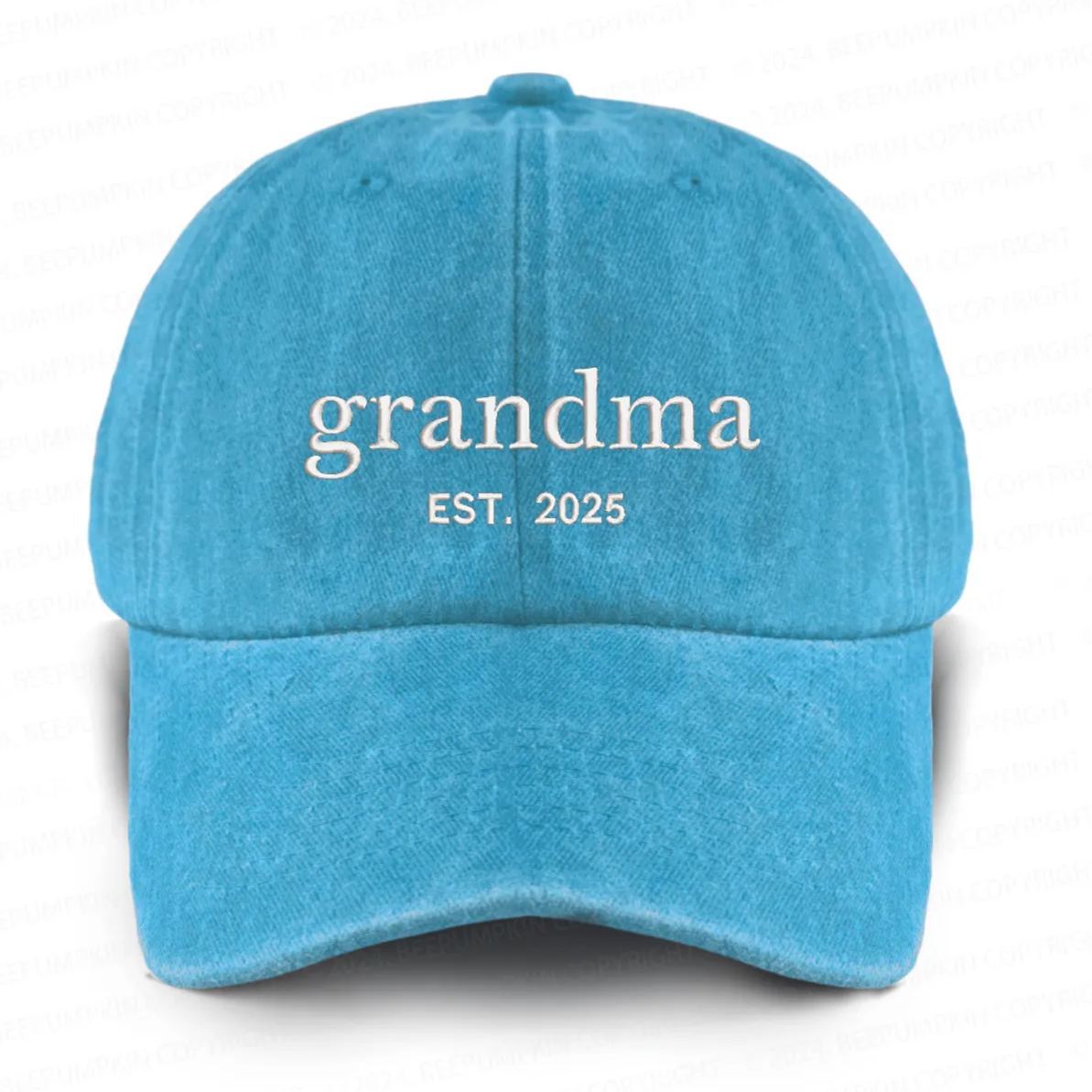 Personalized Adult Washed Embroidered Baseball Cap With Date