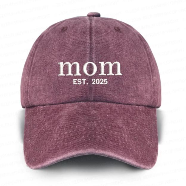Personalized Adult Washed Embroidered Baseball Cap With Date