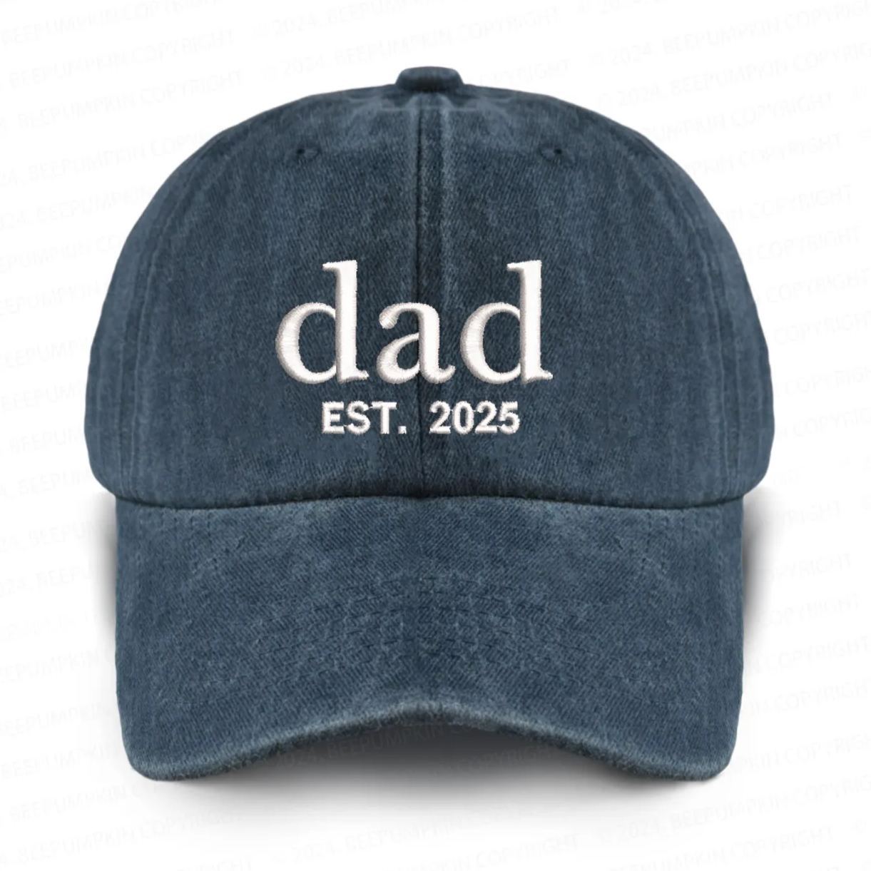 Personalized Adult Washed Embroidered Baseball Cap With Date