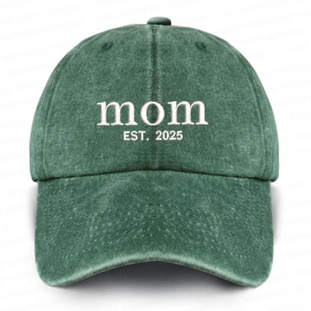 Personalized Adult Washed Embroidered Baseball Cap With Date