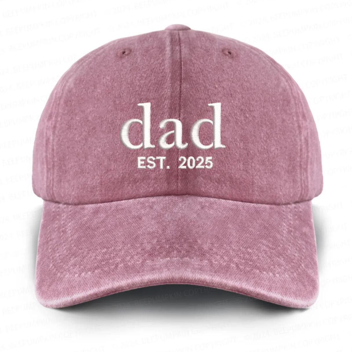 Personalized Adult Washed Embroidered Baseball Cap With Date
