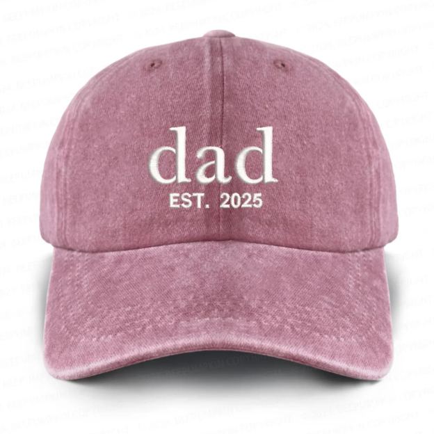 Personalized Adult Washed Embroidered Baseball Cap With Date
