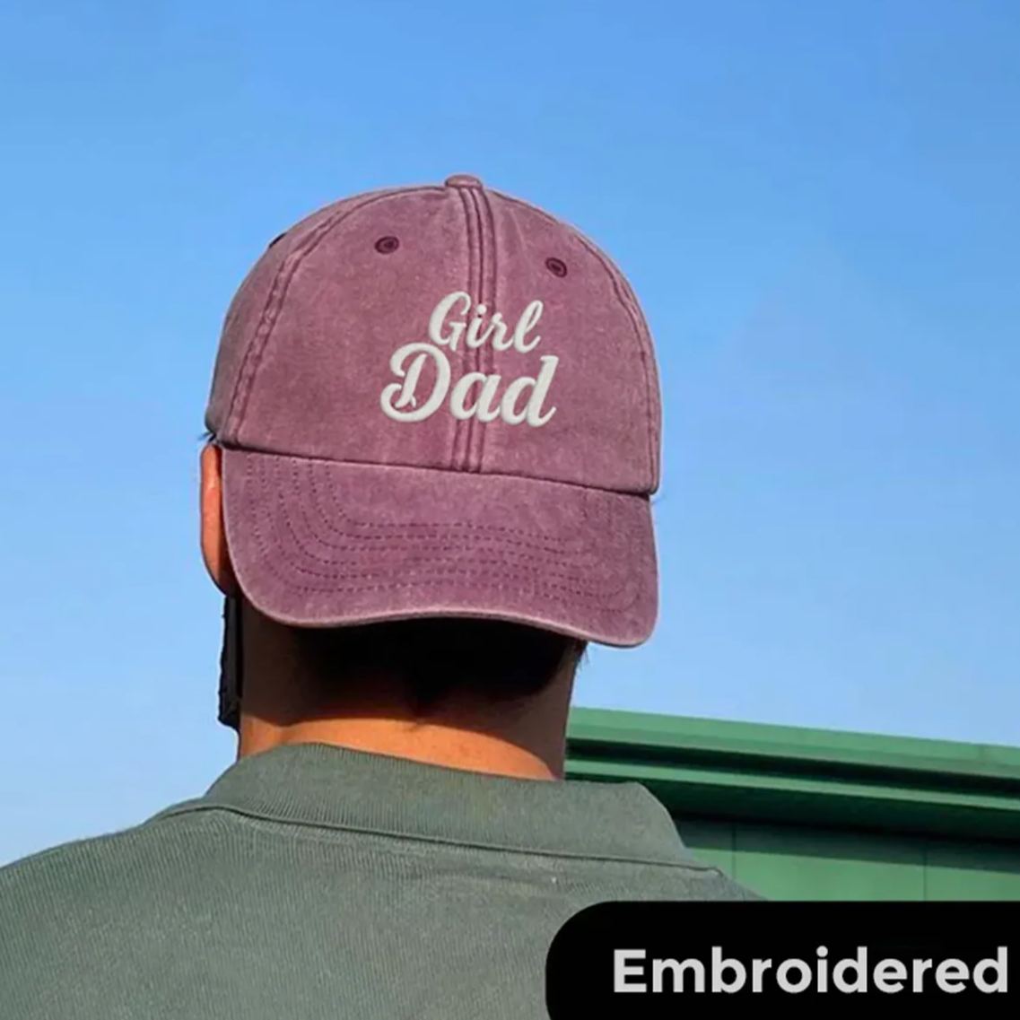 Personalized Girl & Boy Dad Embroidered Baseball Cap