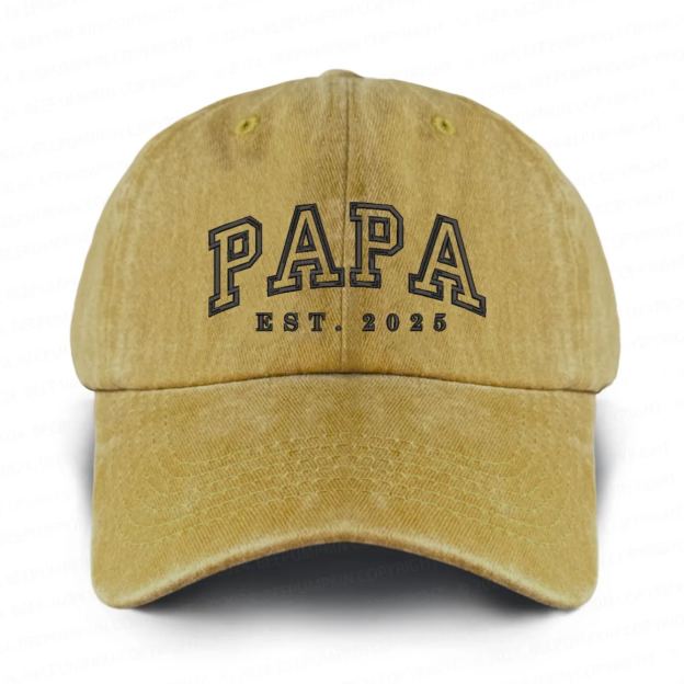 Personalized Est. Adult Washed Embroidered Baseball Cap 