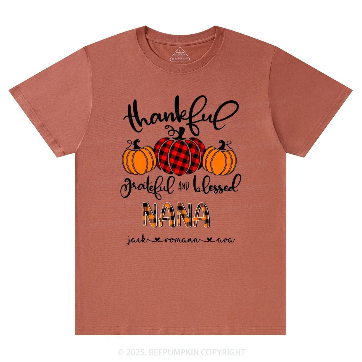 Personalized Thanksgiving Family Matching Grandparents Pumpkin Shirt