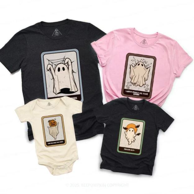 Personalized Family Ghost Cards Halloween Family Matching Shirts