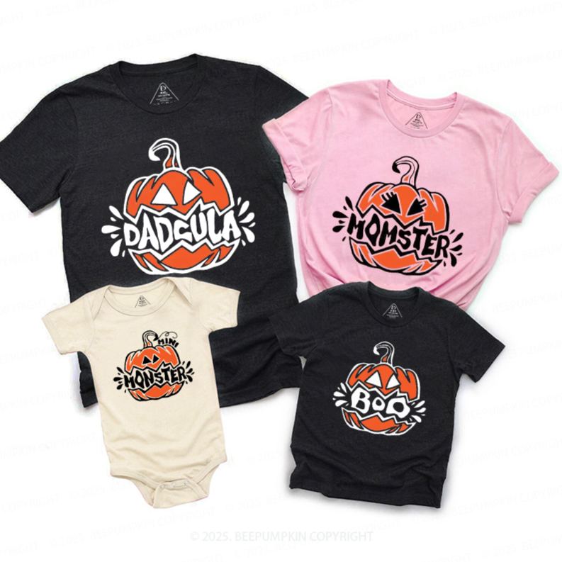 Personalized Pumpkin Boo Halloween Family Matching Shirts