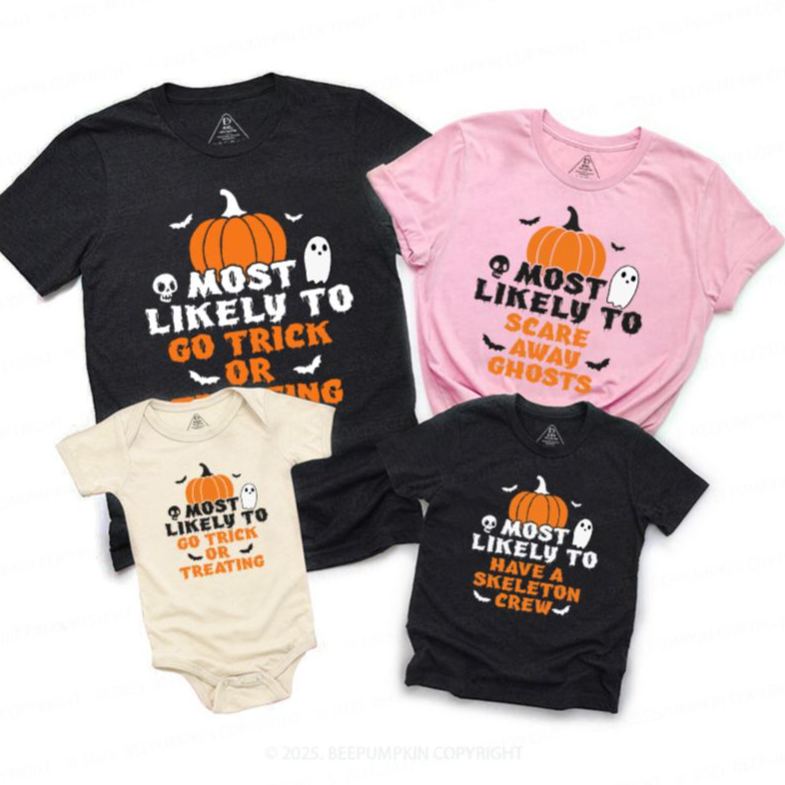 Personalized Most Likely To Halloween Family Matching Shirts
