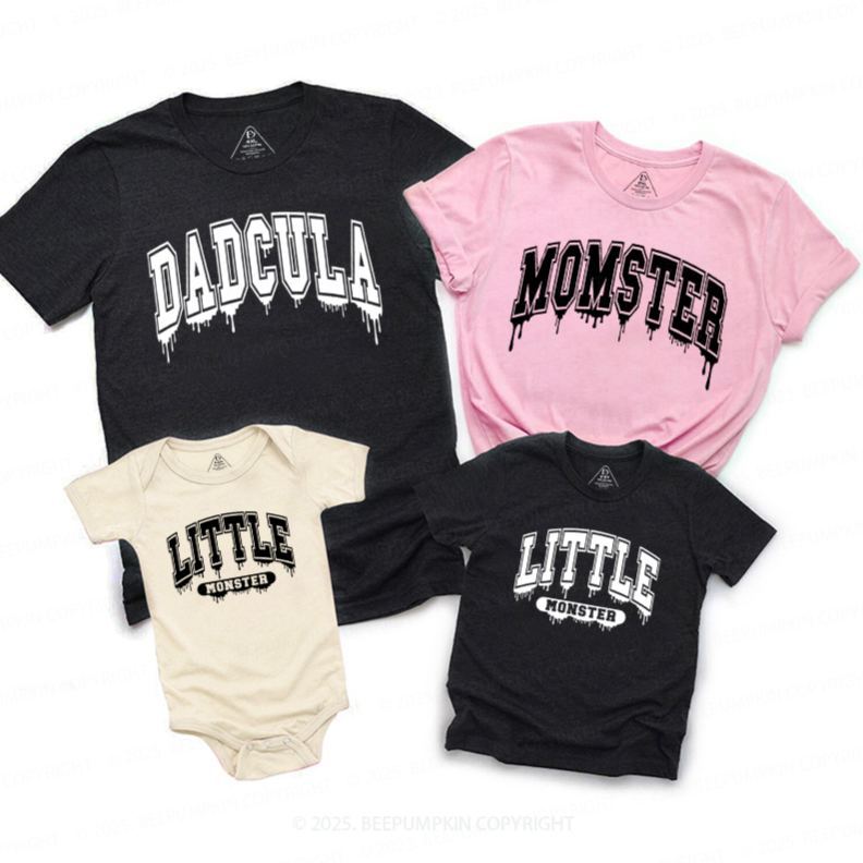 Personalized Little Monster Halloween Family Matching Shirts