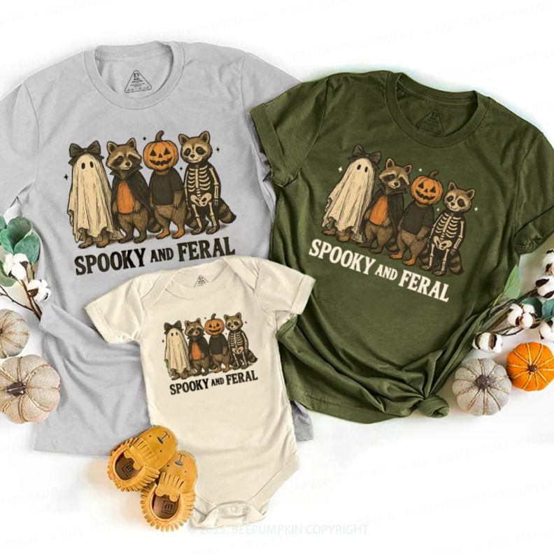 Spooky & Feral Halloween Family Matching Shirts