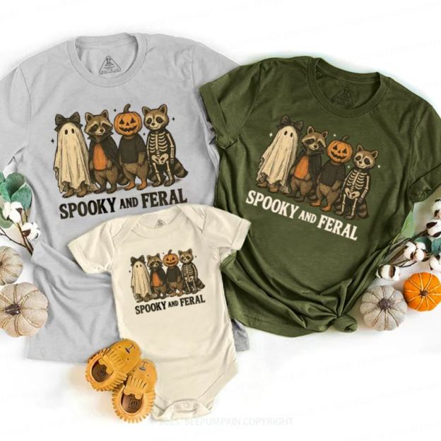 Spooky & Feral Halloween Family Matching Shirts