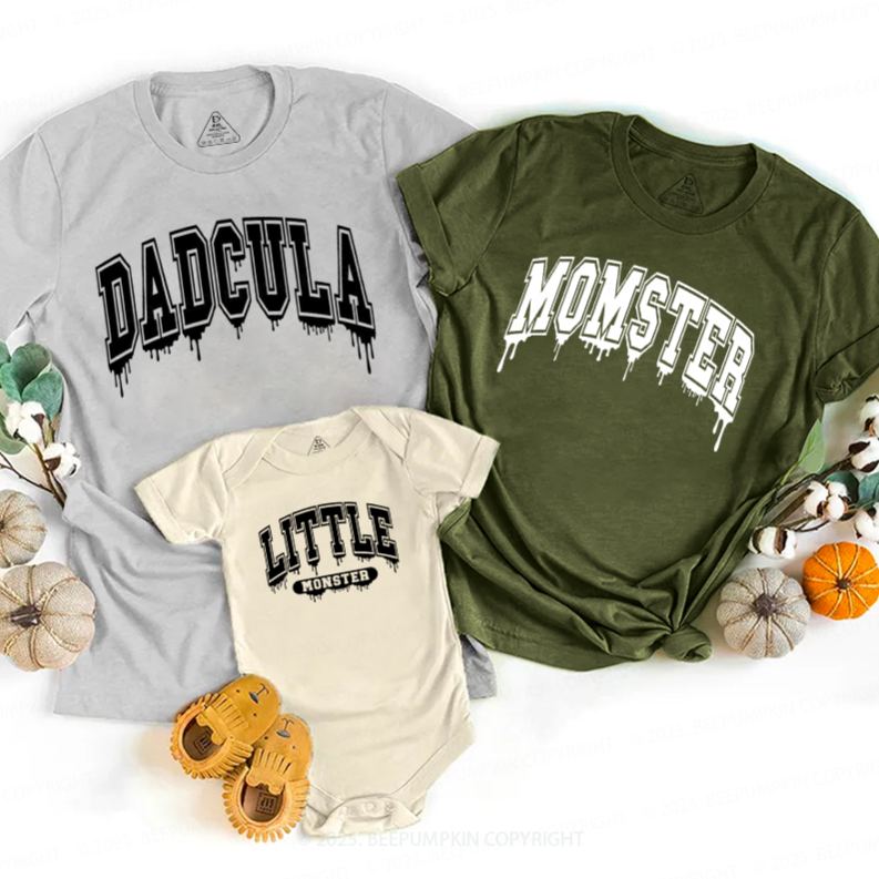 Personalized Little Monster Halloween Family Matching Shirts