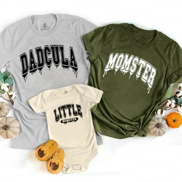 Personalized Little Monster Halloween Family Matching Shirts