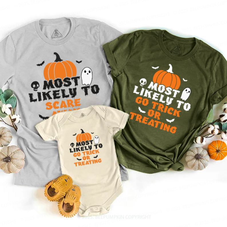 Personalized Most Likely To Halloween Family Matching Shirts