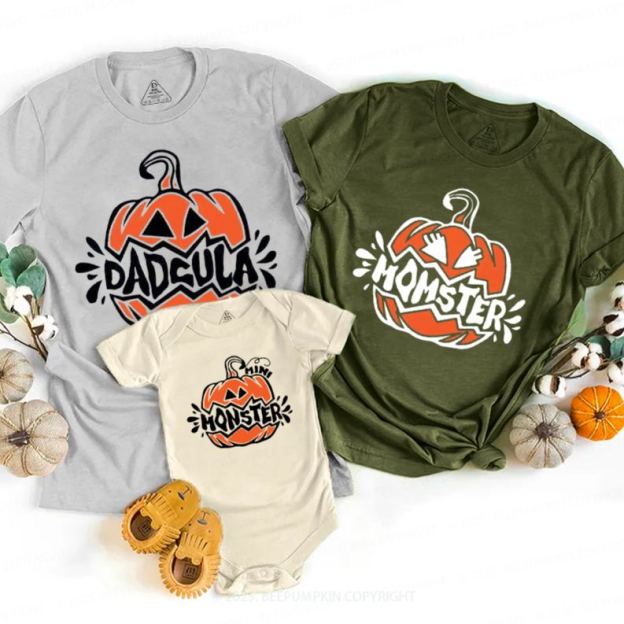 Personalized Pumpkin Boo Halloween Family Matching Shirts