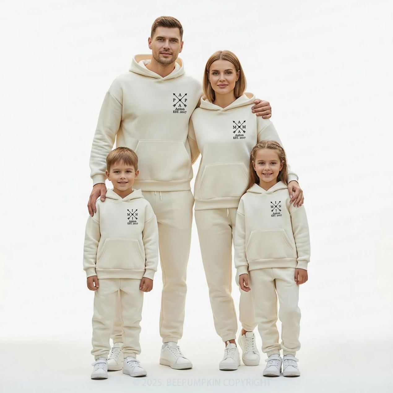 Personalized Heritage Collection Family Matching Hoodie Set