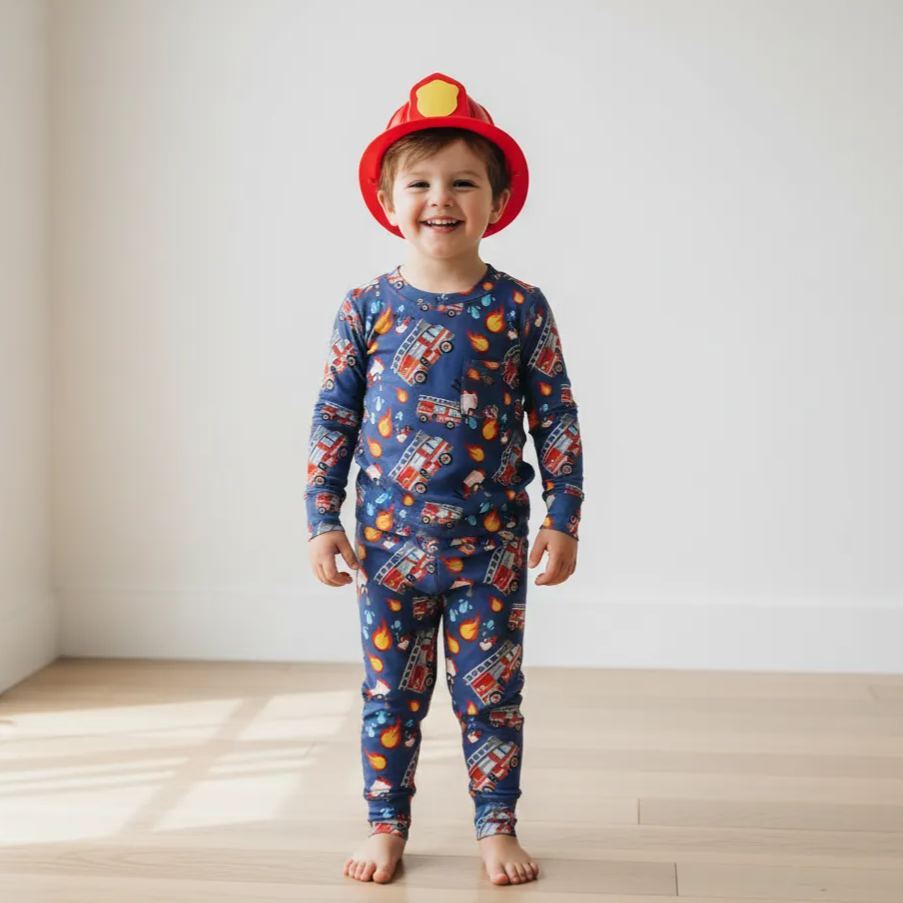 Firetruck Two-Piece Pajama Set For Kids