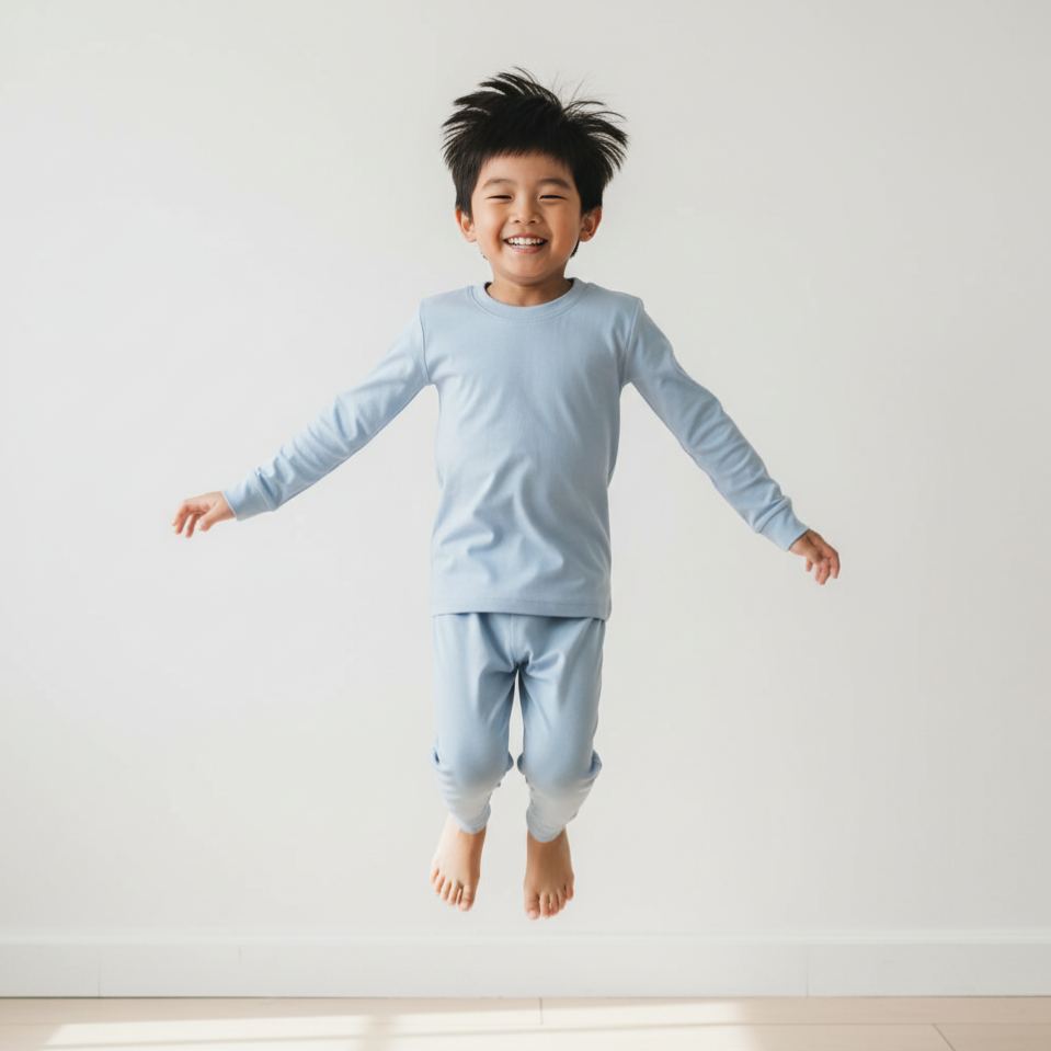 Sunny Blue Two-Piece Pajama Set For Kids