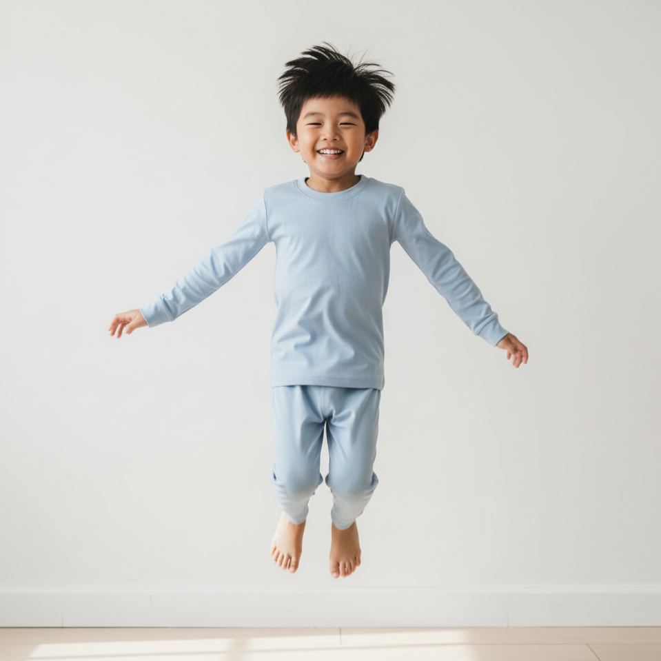 Sunny Blue Two-Piece Pajama Set For Kids