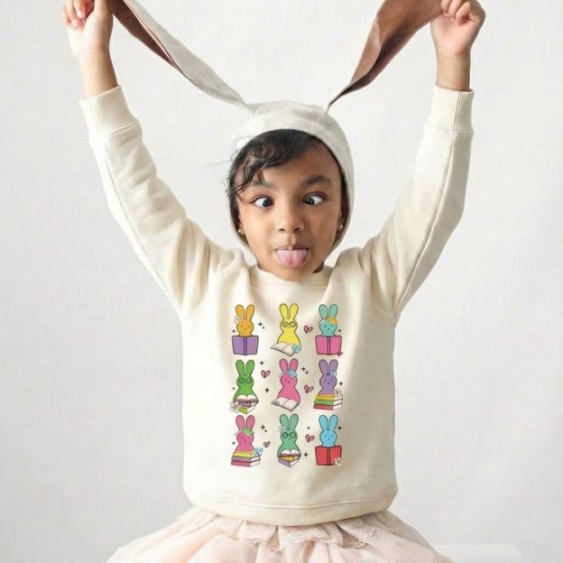 Book Lover Easter Bunnies Kid's Sweatshirt