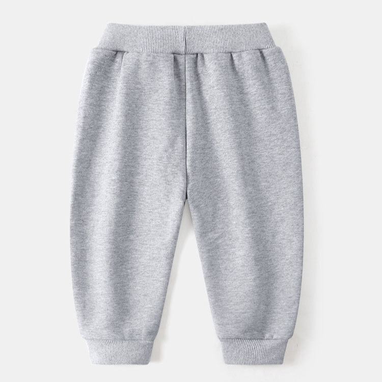 Grey Sports Drawstring Pants For Toddler Kids