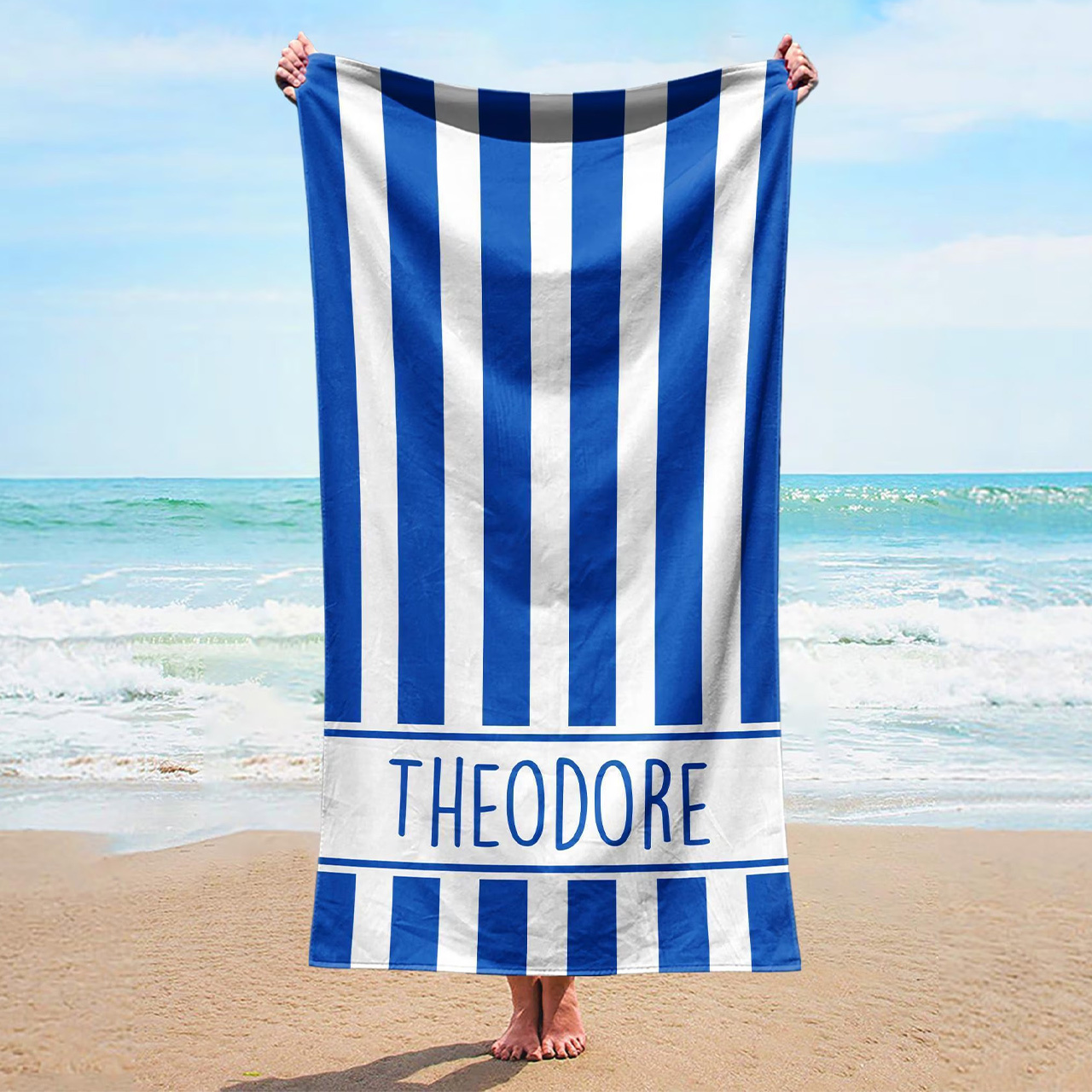 Personalized Stripe Name Beach Towel