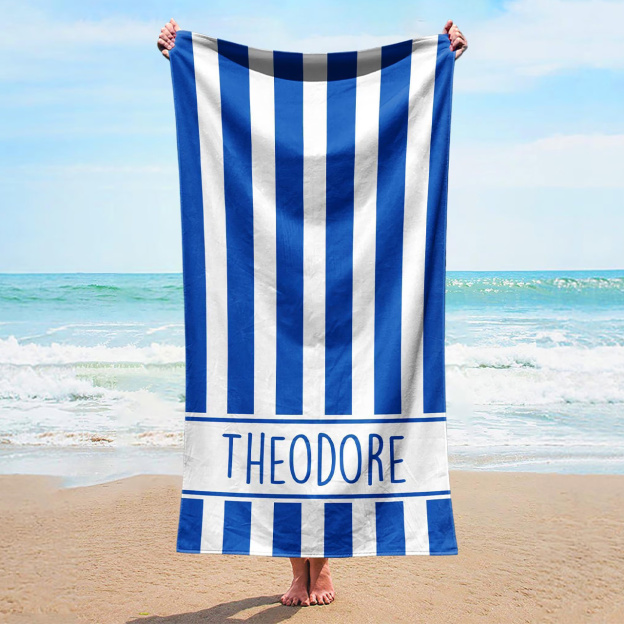 Personalized Stripe Name Beach Towel