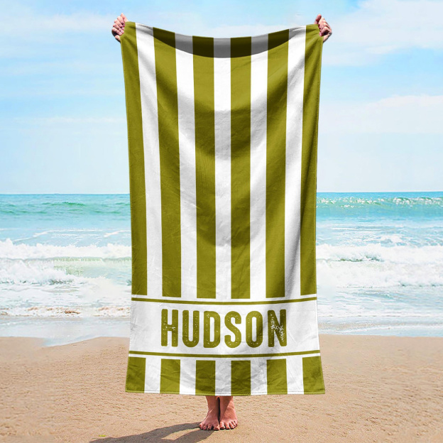 Personalized Stripe Name Beach Towel