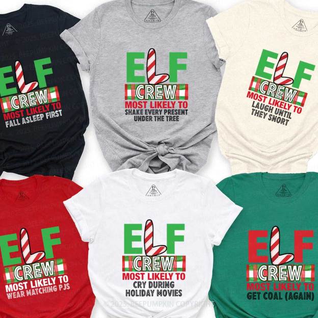 Personalized Elf Most Likely To Family Matching T-Shirts Beepumpkin