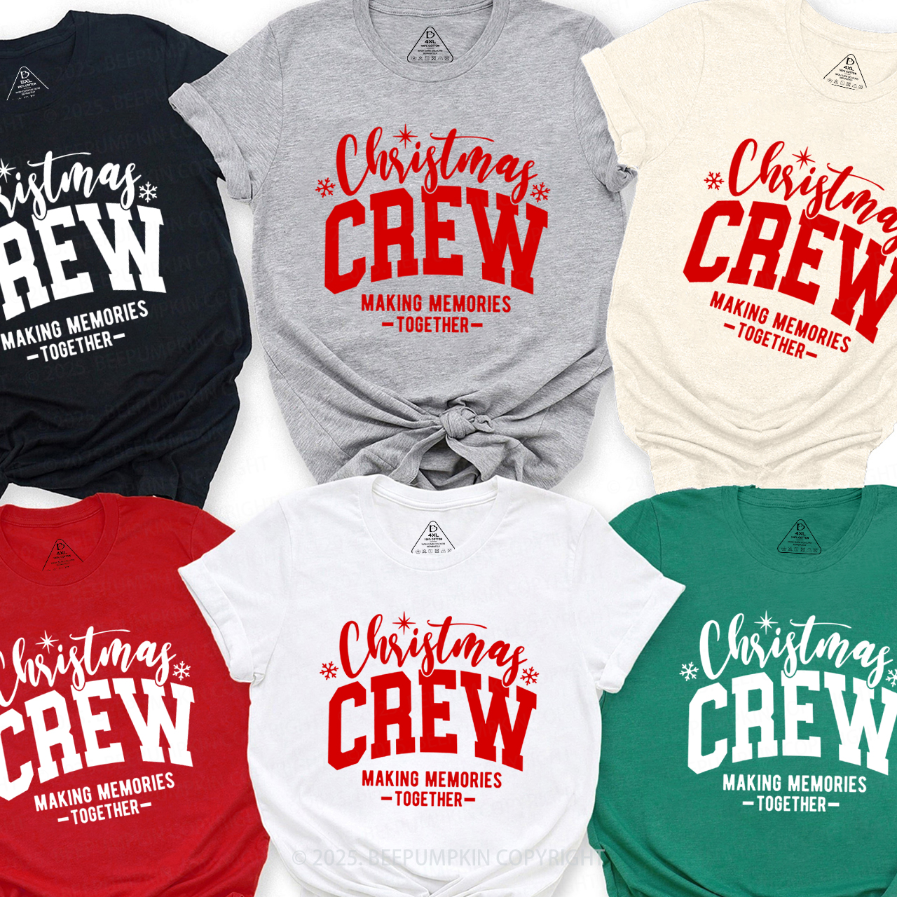 Christmas Crew Family Matching T-Shirts Beepumpkin