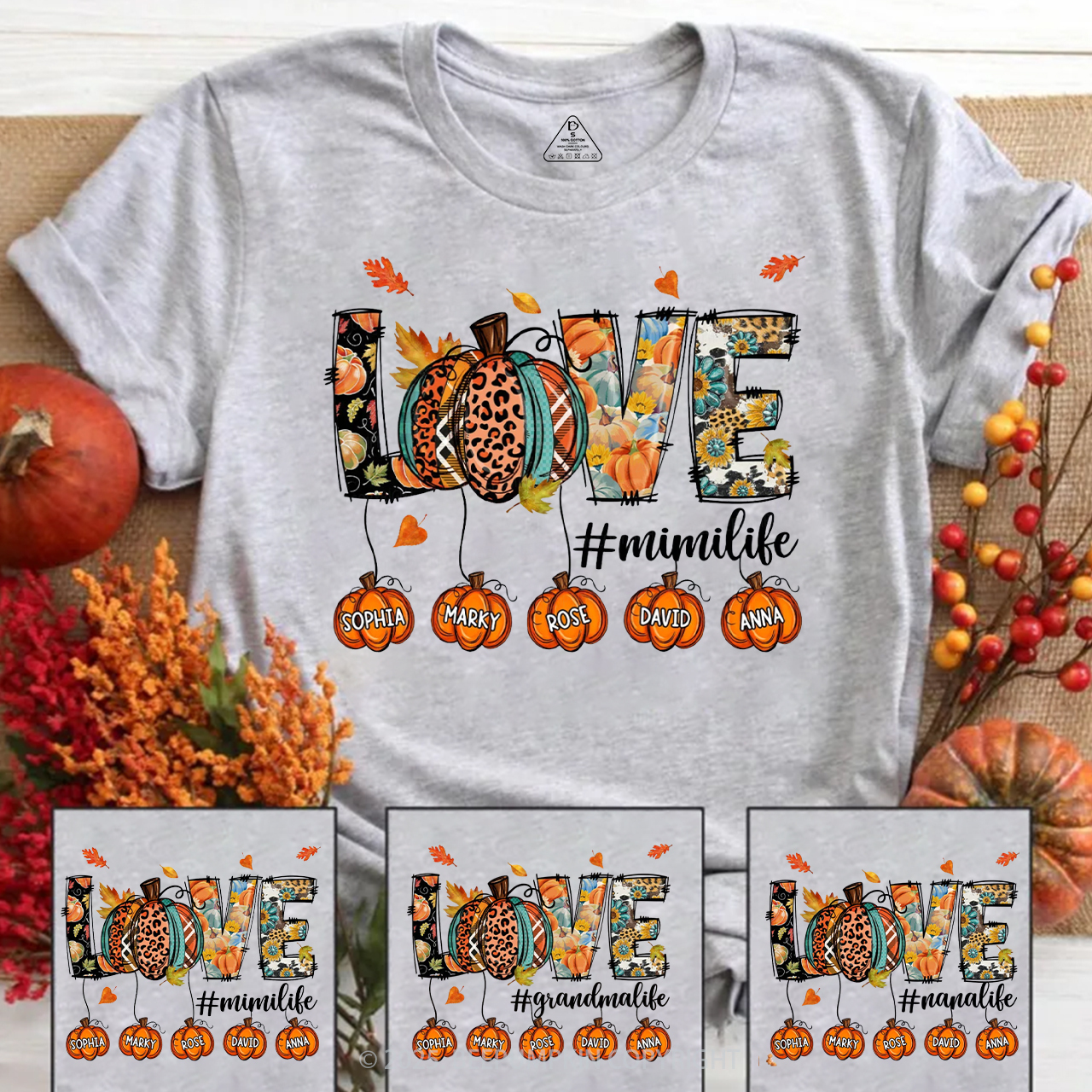 Personalized Love Grandma Life T-Shirts Beepumpkin